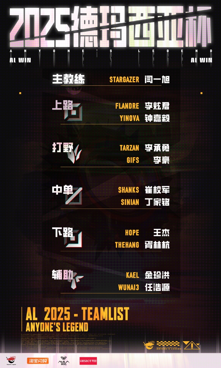 AL公布德玛西亚杯参赛名单：一队选手已前往韩国集训，二队参赛